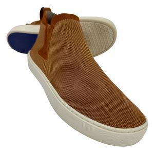 Rothy's The Chelsea Brown Fawn Melange Knit Pull On Ankle Boots Women’s Size 9.5